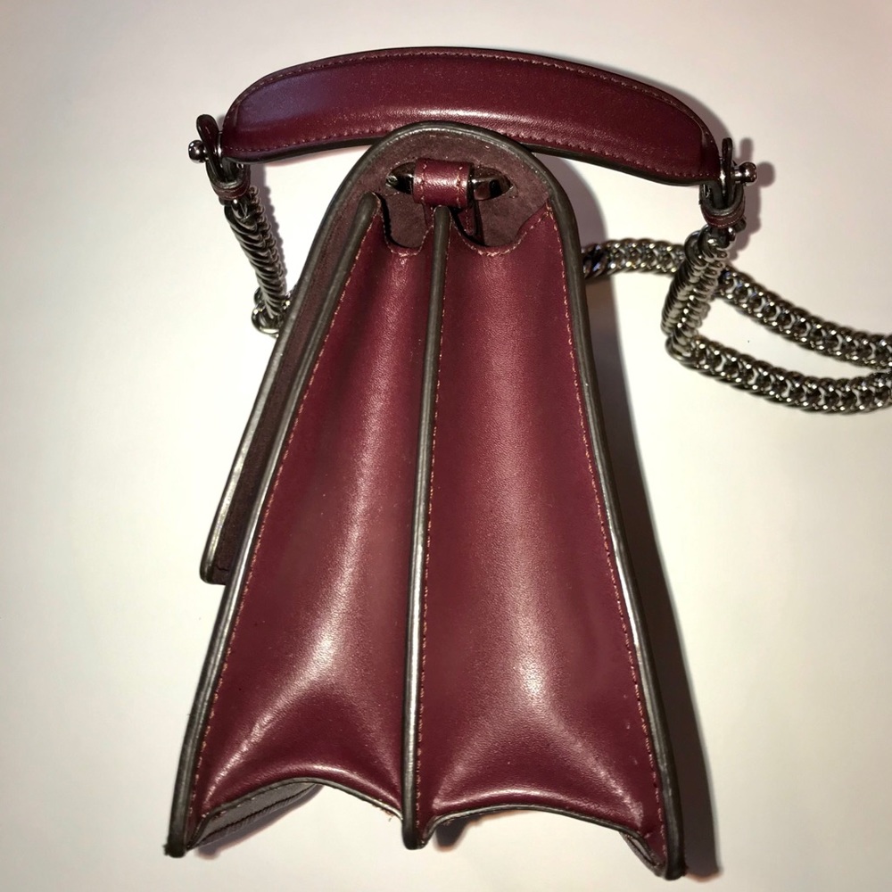 ❌SOLD❌  FENDI KAN SMALL BURGUNDY CALFSKIN MINI BAG - Picture 6 of 13